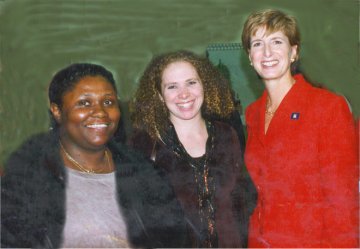 Melvona Hicks, Laurie Jean Wurm and Gov. Christie Whitman, 12/99