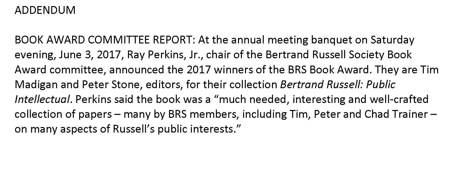 BRS Annual Board Meeting Minutes